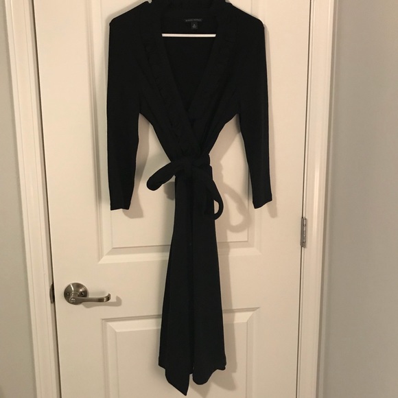 Banana Republic Dresses & Skirts - 👗👗Classic Black Wrap Dress with Ruffle! 👗👗